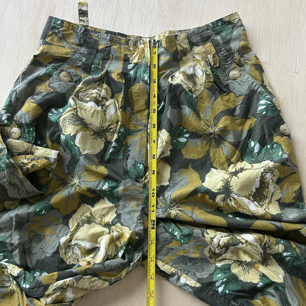 Vintage Laurèl Pants Womens 29 Multicolor Floral Twill Relaxed Lightweight - Picture 7 of 10